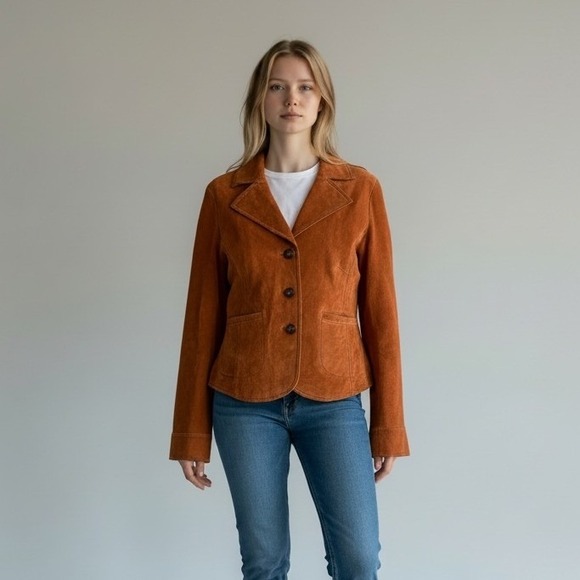 Wilsons Leather Jackets & Blazers - Wilsons Leather Vintage Suede Jacket Y2K Burnt Orange Lined Blazer Size L